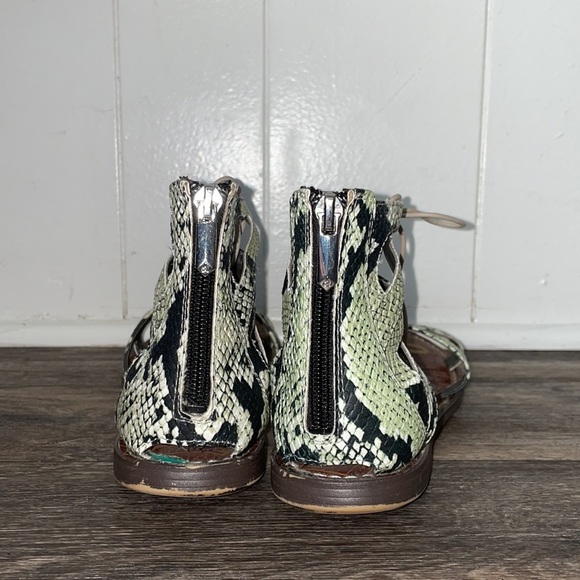Sam Edelman Gwenna Snake Skin Lace Up Sandals 8 M - Picture 5 of 7